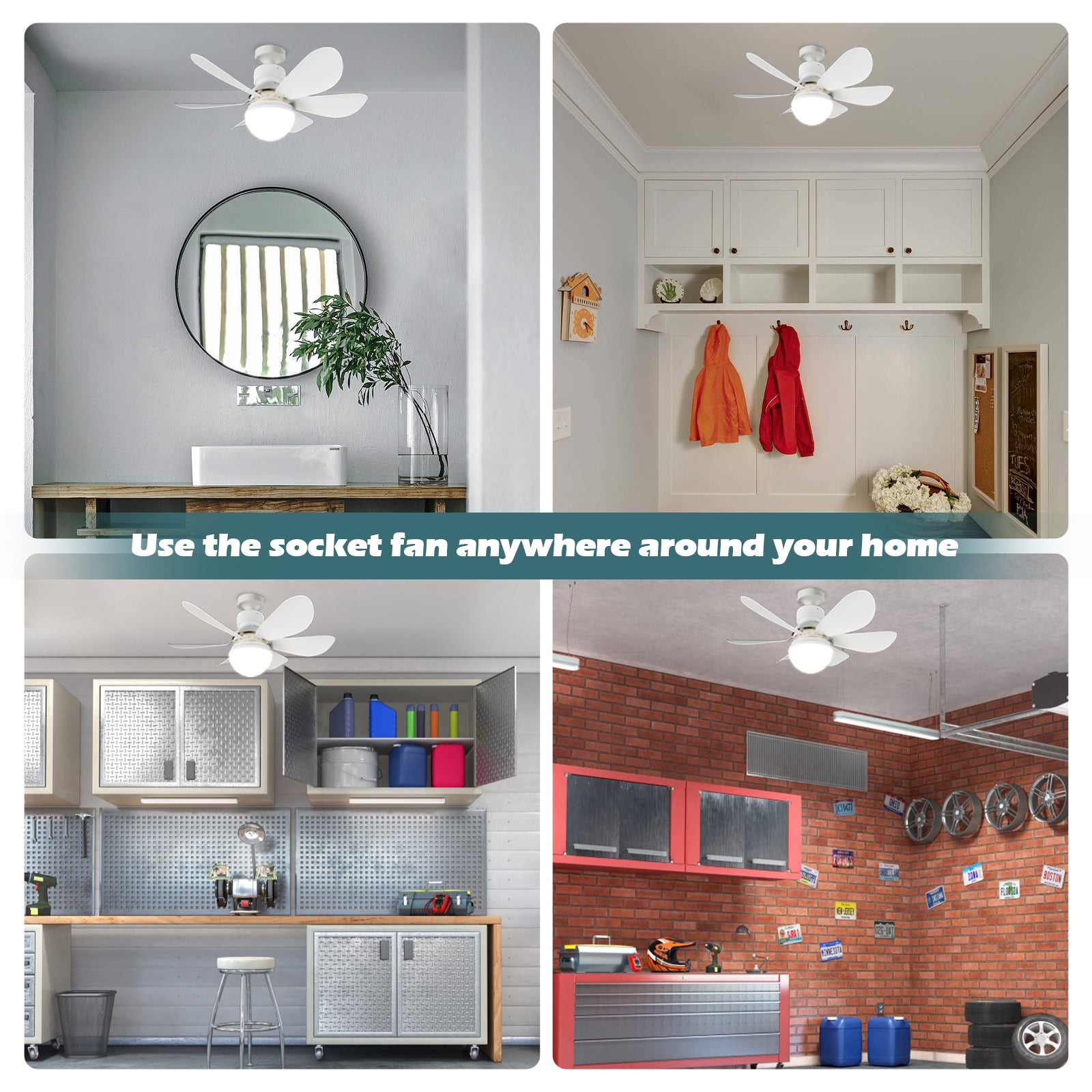 Surnie 16.5' Dimmable Fan Light, Screw Ceiling Fan with E26 Base, for Kitchen, Bathroom, Bedroom, Garage - Walmart.com