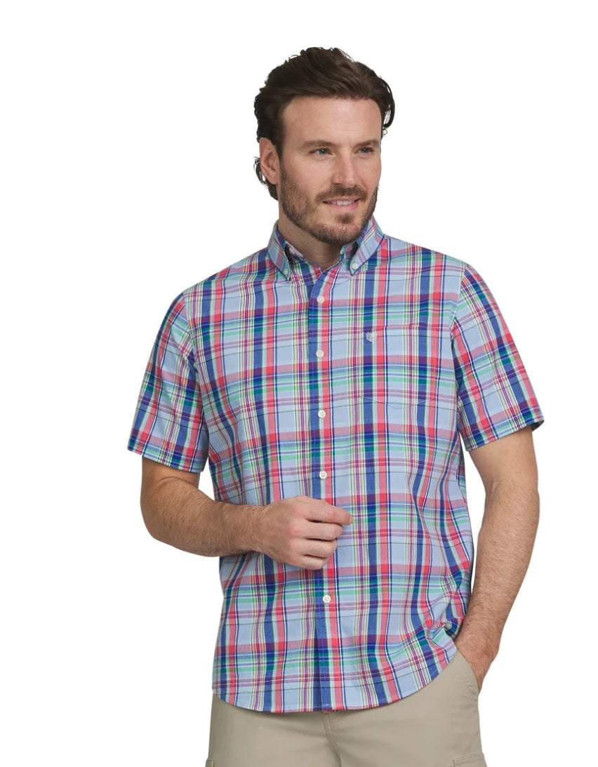 Chaps Hombres & Hombres Grandes Fácil Cuidado Tejido Botón Abajo Camisa con Manga Corta, Tamaños S-2XL - Walmart.com