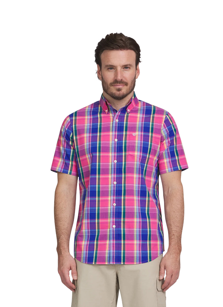 Chaps Hombres & Hombres Grandes Fácil Cuidado Tejido Botón Abajo Camisa con Manga Corta, Tamaños S-2XL - Walmart.com