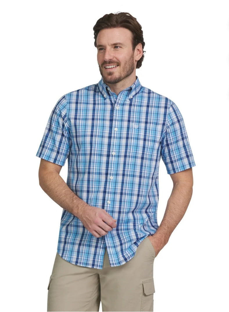 Chaps Hombres & Hombres Grandes Fácil Cuidado Tejido Botón Abajo Camisa con Manga Corta, Tamaños S-2XL - Walmart.com