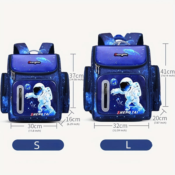 Mochila impermeable con temática espacial de astronauta de dibujos animados para niños y estudiantes