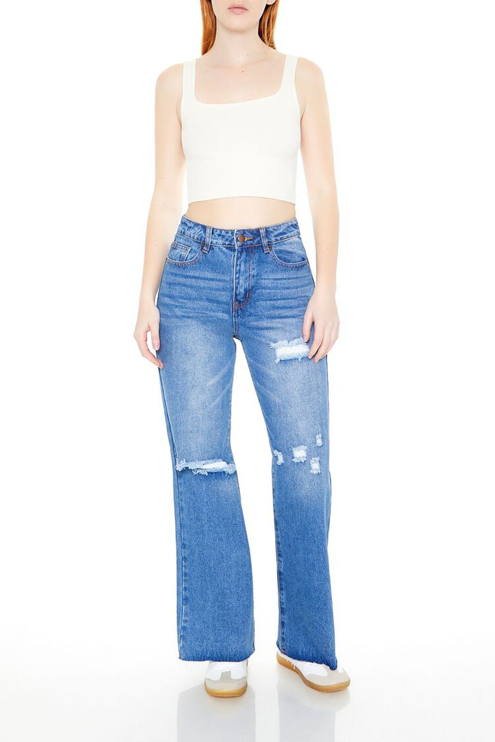 Distressed Wide-Leg JeansForever 21Back ButtonSearch IconFilter Icon