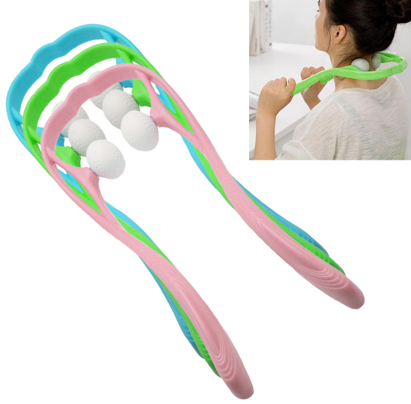 Plastic Pressure Point Therapy Neck Massageador Massagem Relieve Hand Roller Neck Massager For Neck Shoulder Trigger Point