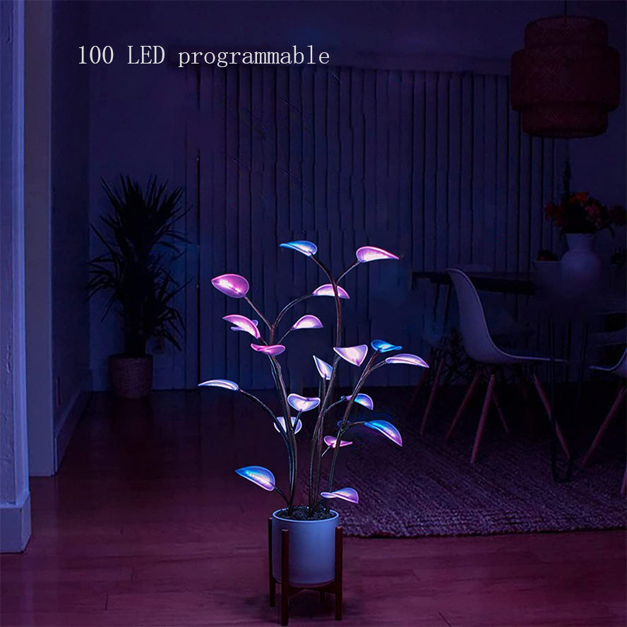 Lámpara de plantas, luces LED de noche, plantas de interior artificiales, lámparas de plantas bonsái, decoración LED para decoración del hogar, luces de plantas para dormitorio, decoración