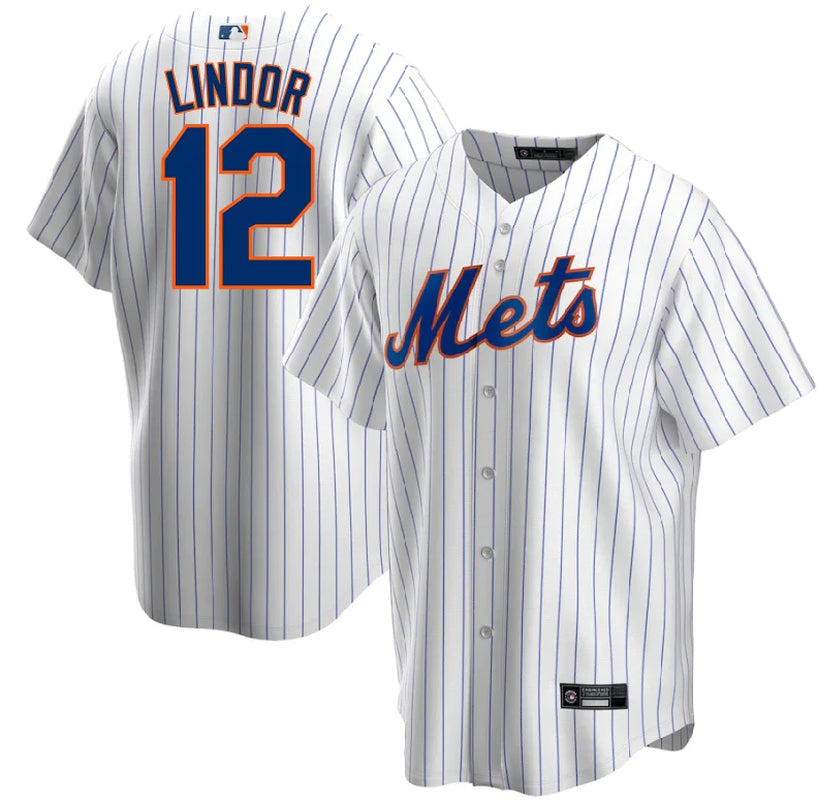 Men'S 2023 New_York_Mets #12 Francisco Lindor Limited Embroidery Fans Gameday Apparel Baseball Team Jerseys Home Jersey Player Baseball Jersey