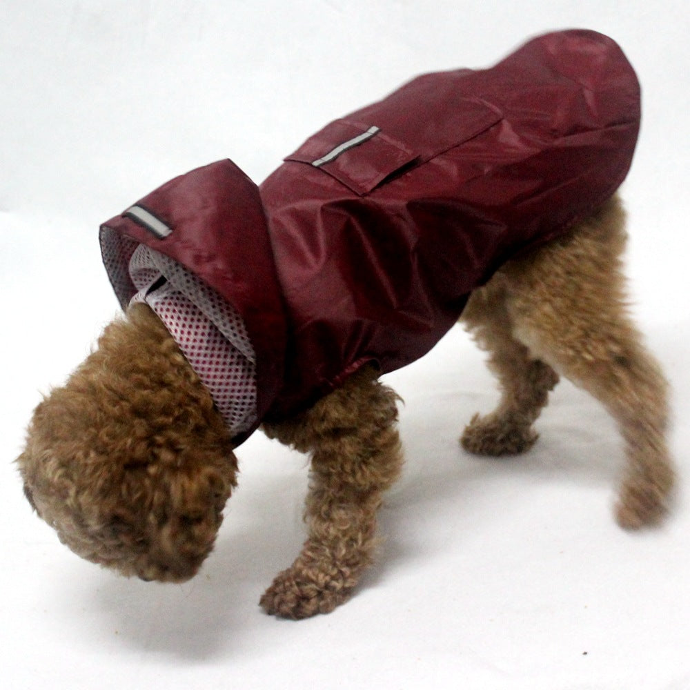 Pet Reflective Big Dog Rainwear Dog Rainwear Super Waterproof Cap All-in-One Dog Clothes