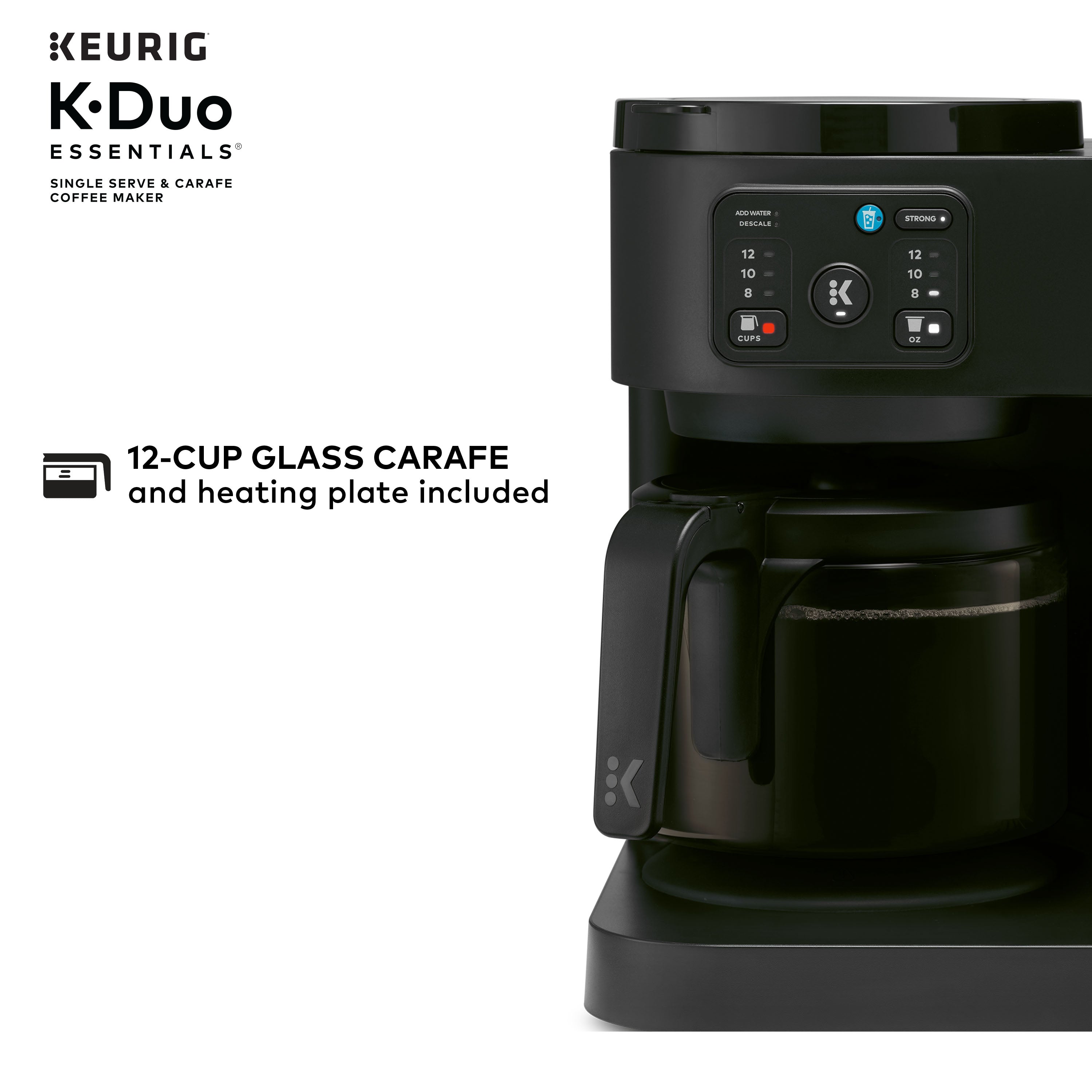 Keurig K-Duo Essentials, Cafetera y Jarra de Cápsulas K-Cup Monodosis Calientes y Heladas, Negro - Walmart.com