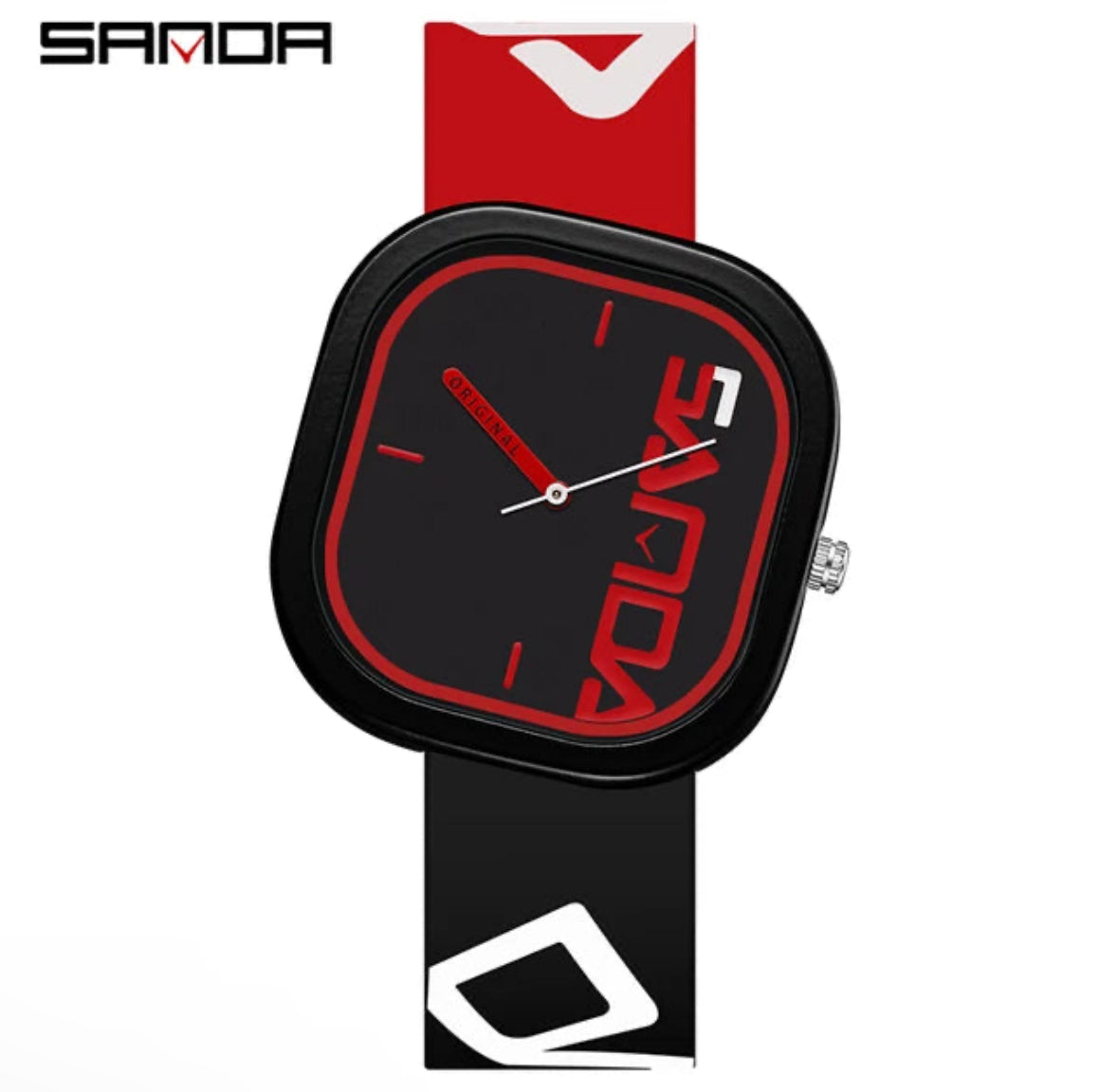 SANDA Brand Fashion Sports Quartz Watch Men Luxury Casual Waterproof Silicone Strap Men Clock  Simple Design Men Wristwatch 3203