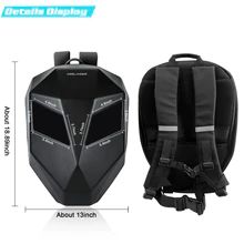 Mochila Led con pantalla para jinete, motocicleta, locomotora, pantalla de viaje deslumbrantemente fresca, ojos luminosos