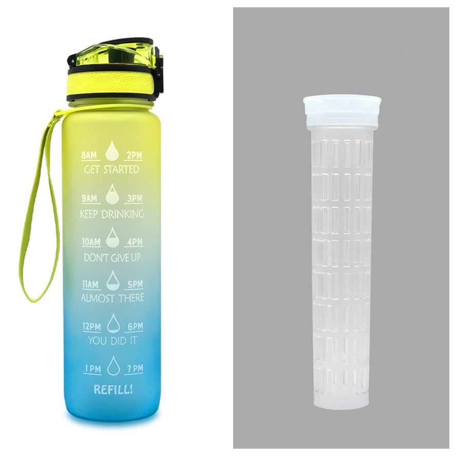 1L Tritan Water Bottle With Time Marker Bounce Cover Motivational Water Bottle Cycling Leakproof Cup For Sports Fitness Bottles