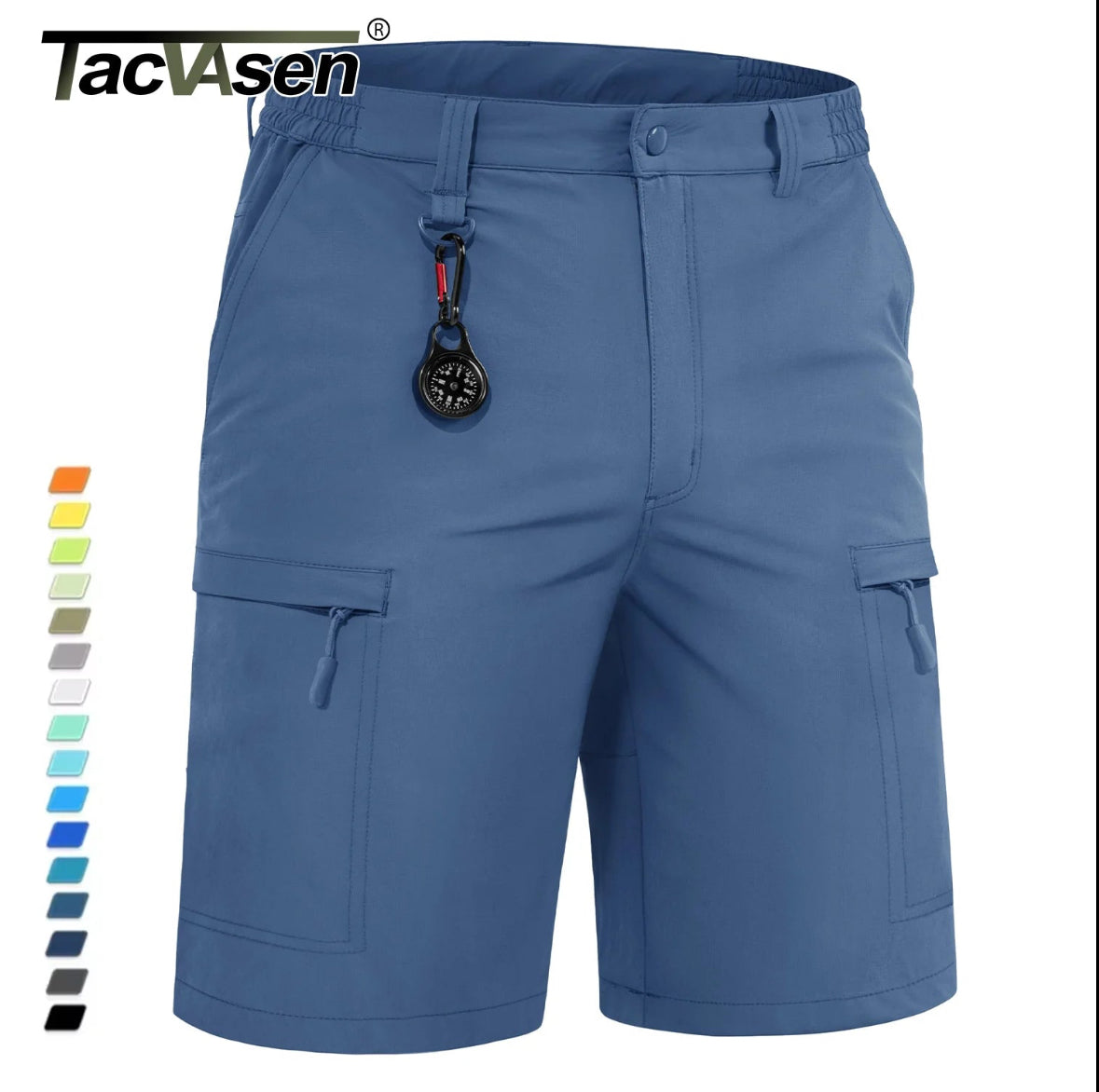 TACVASEN Summer Moisture Wicking Casual Shorts Mens Cargo Work Shorts Running Jogging Sports Bottoms Nylon Rip-Stop Short Pants