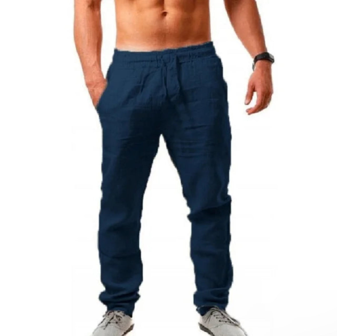 Korean Summer Mens Linen Pants Breathable and Stylish Fitness Joggers