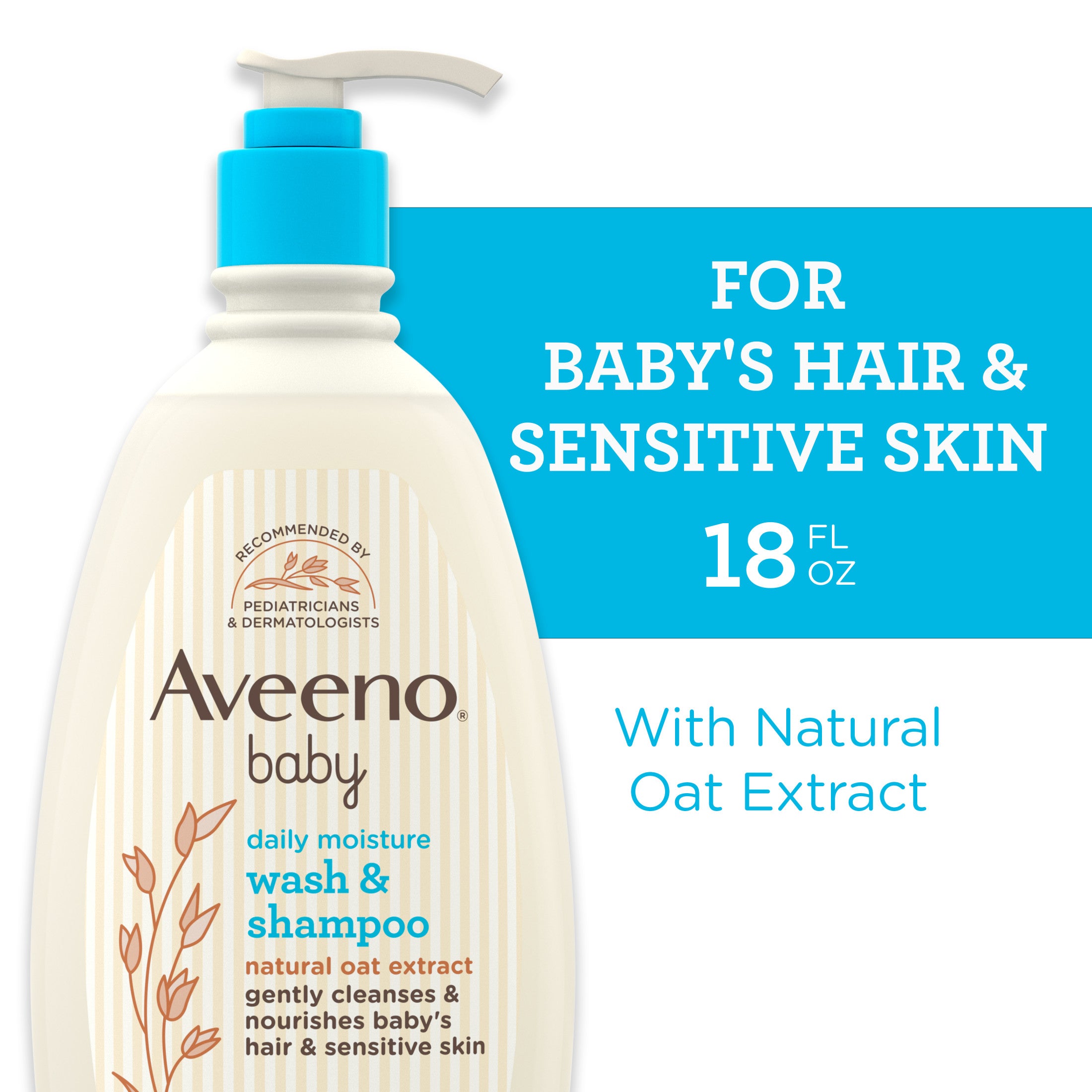 Aveeno Baby Gel de Baño y Champú de Baño Hidratante Diario, Jabón Líquido, Extracto de Avena, 18 fl oz - Walmart.com