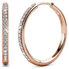 Cate & Chloe Bianca 18k Rose Gold Plated Hoop Earrings with Swarovski Crystals | Women's Crystal Earrings | Gift for Her