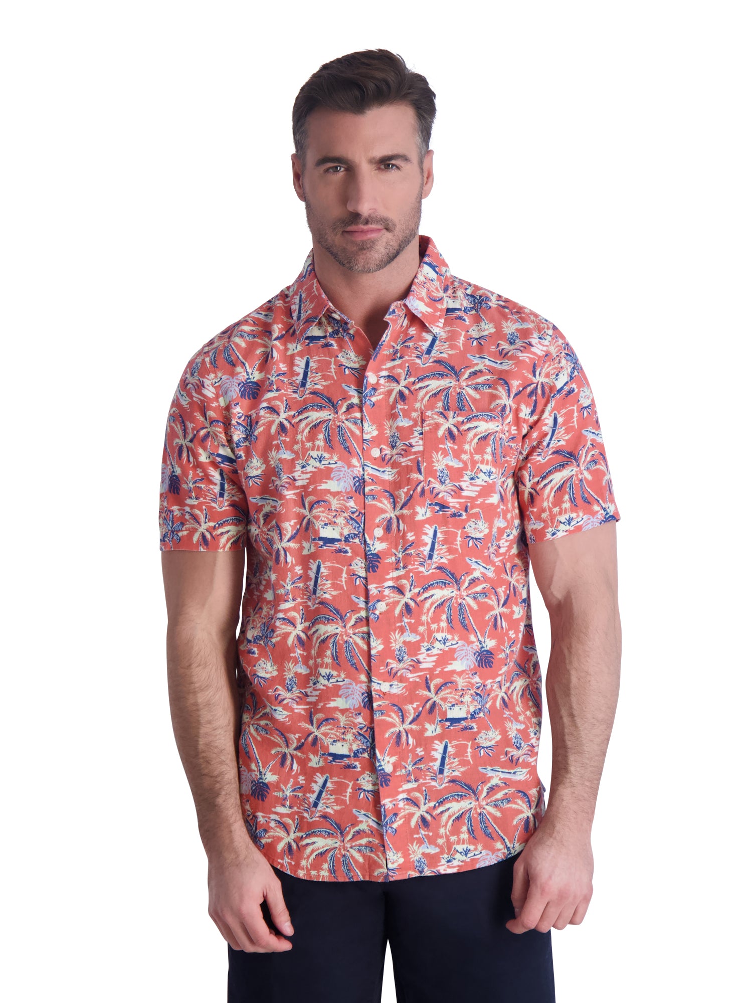 Chaps Camisa de Lino para Hombre con Manga Corta, Tallas S-2XL - Walmart.com