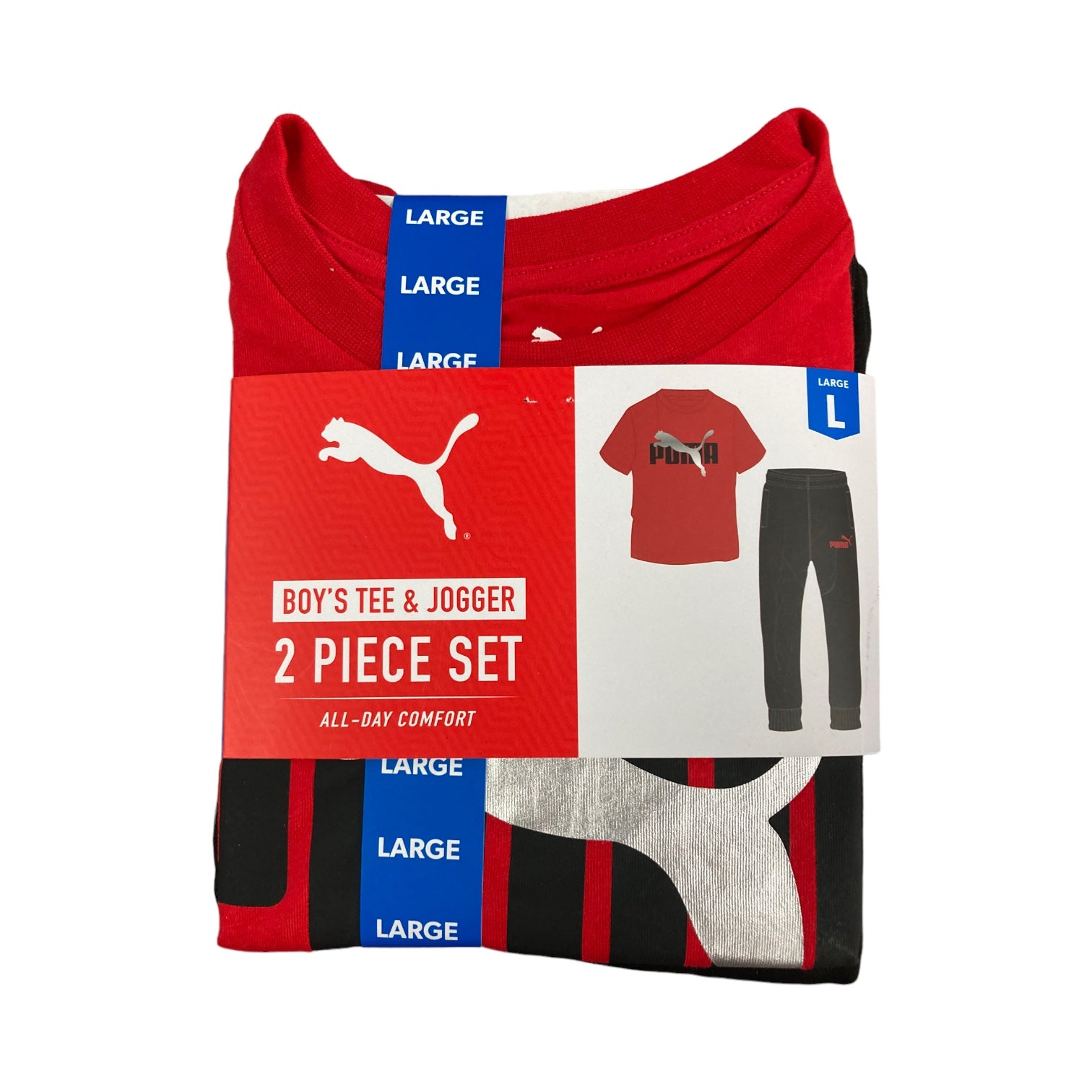 Puma Boy's All Day Comfort Juego de Camiseta y Jogger de 2 Piezas (Rojo/negro, XL) - Walmart.com