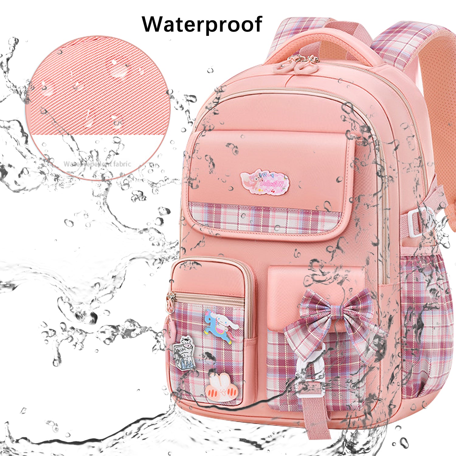 Ficcug Mochilas Escolares para Niñas, Mochilas Impermeables para Estudiantes Primarios para Niños Adolescentes, Rosa - Walmart.com