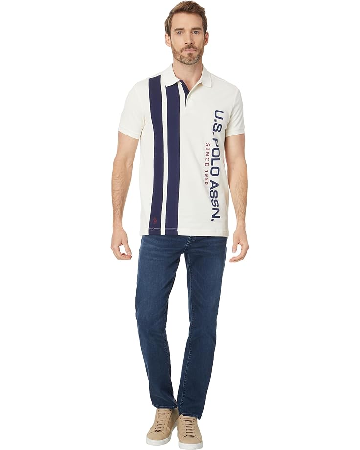 U.S. Polo Assn. Polo Hombres Slim Fit Manga Corta Bloque de Color Pique Preparación de Vainilla, Medio - Walmart.com