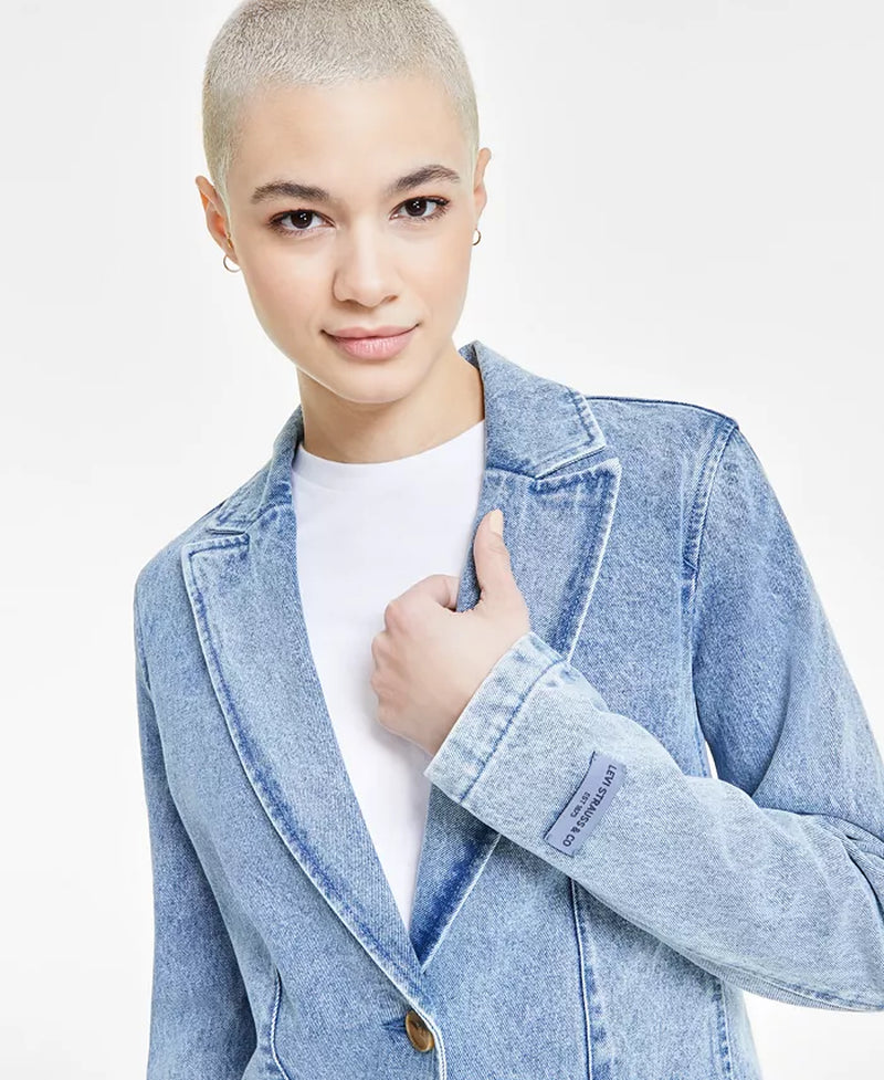 Women'S Cotton Denim Blazer