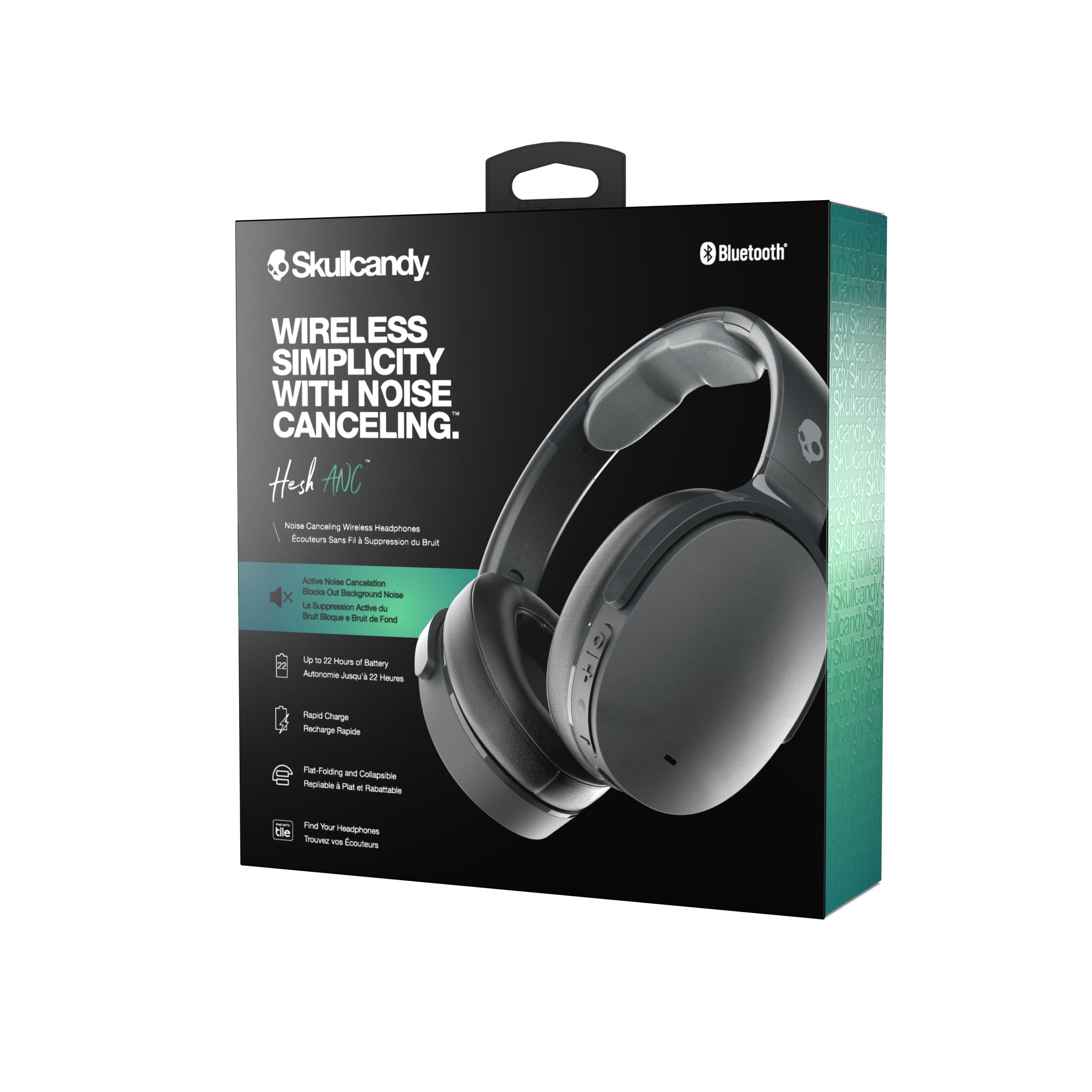 Skullcandy Hesh ANC Noise Canceling on-Ear Wireless Headphones, True Black